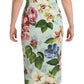 Elegant Floral Midi Dress with Silk Lining