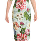 Elegant Floral Midi Dress with Silk Lining