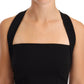 Elegant Black Sheath Halter Dress