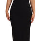 Elegant Black Sheath Halter Dress