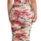 Elegant Floral Print Midi Sheath Dress