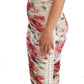 Elegant Floral Print Midi Sheath Dress