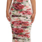 Elegant Floral Print Midi Sheath Dress