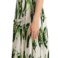 Elegant Pea Pod Print Maxi Dress