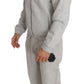 Elegant Gray Italian Cotton Sweatsuit