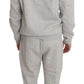 Elegant Gray Italian Cotton Sweatsuit