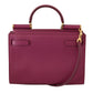 Elegant Purple Leather Sicily Shoulder Bag