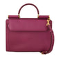 Elegant Purple Leather Sicily Shoulder Bag