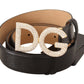Elegant Crystal-Embellished Leather Belt