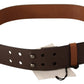 Elegant Brown Leather Fashion Belt