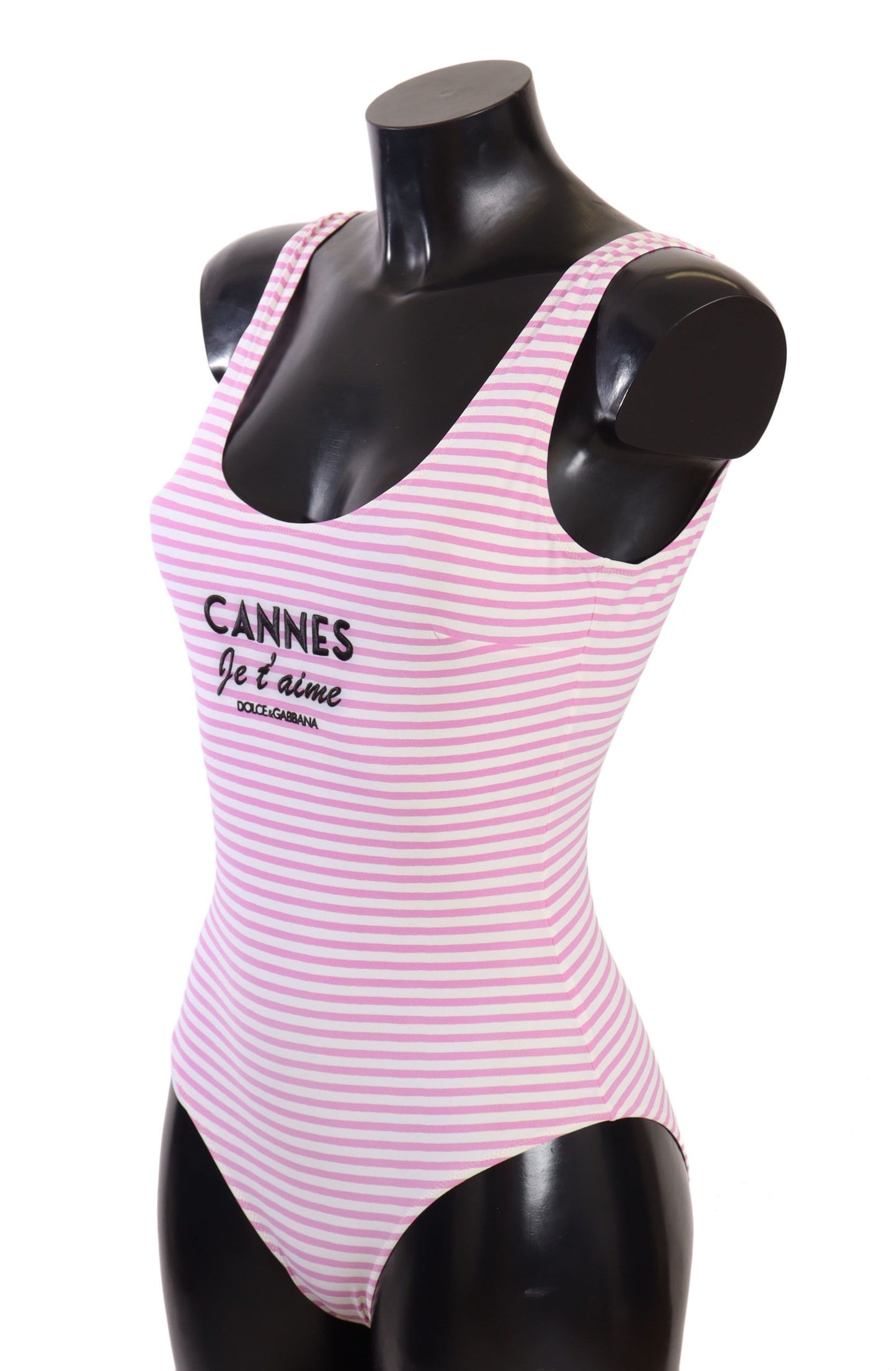 Elegant Striped Cannes Print One-Piece Swimsuit