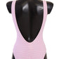 Elegant Striped Cannes Print One-Piece Swimsuit