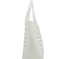 Portuna Medium White Logo Visetos Tumbled Leather Multifunction Tote Handbag