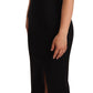 Sleek Square Neck Midi Cocktail Dress