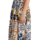 Majolica Print Ruffled Jumpsuit