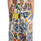 Majolica Print Ruffled Jumpsuit