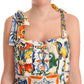 Majolica Print Ruffled Jumpsuit