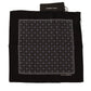 Elegant Black Silk Pocket Square Scarf