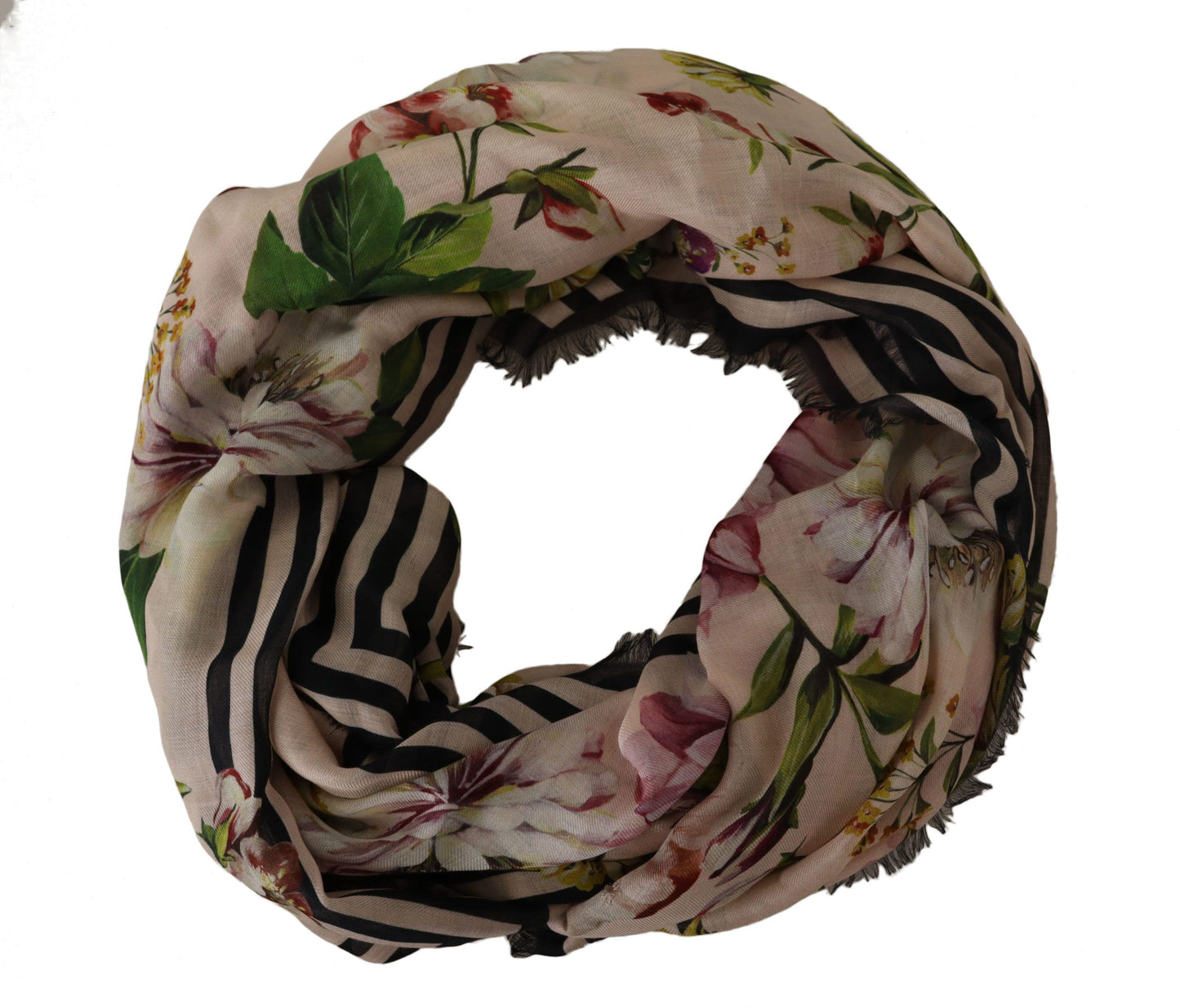 Elegant Floral Cashmere Blend Scarf