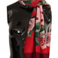 Cashmere Silk Blend Rose Polka Dot Scarf