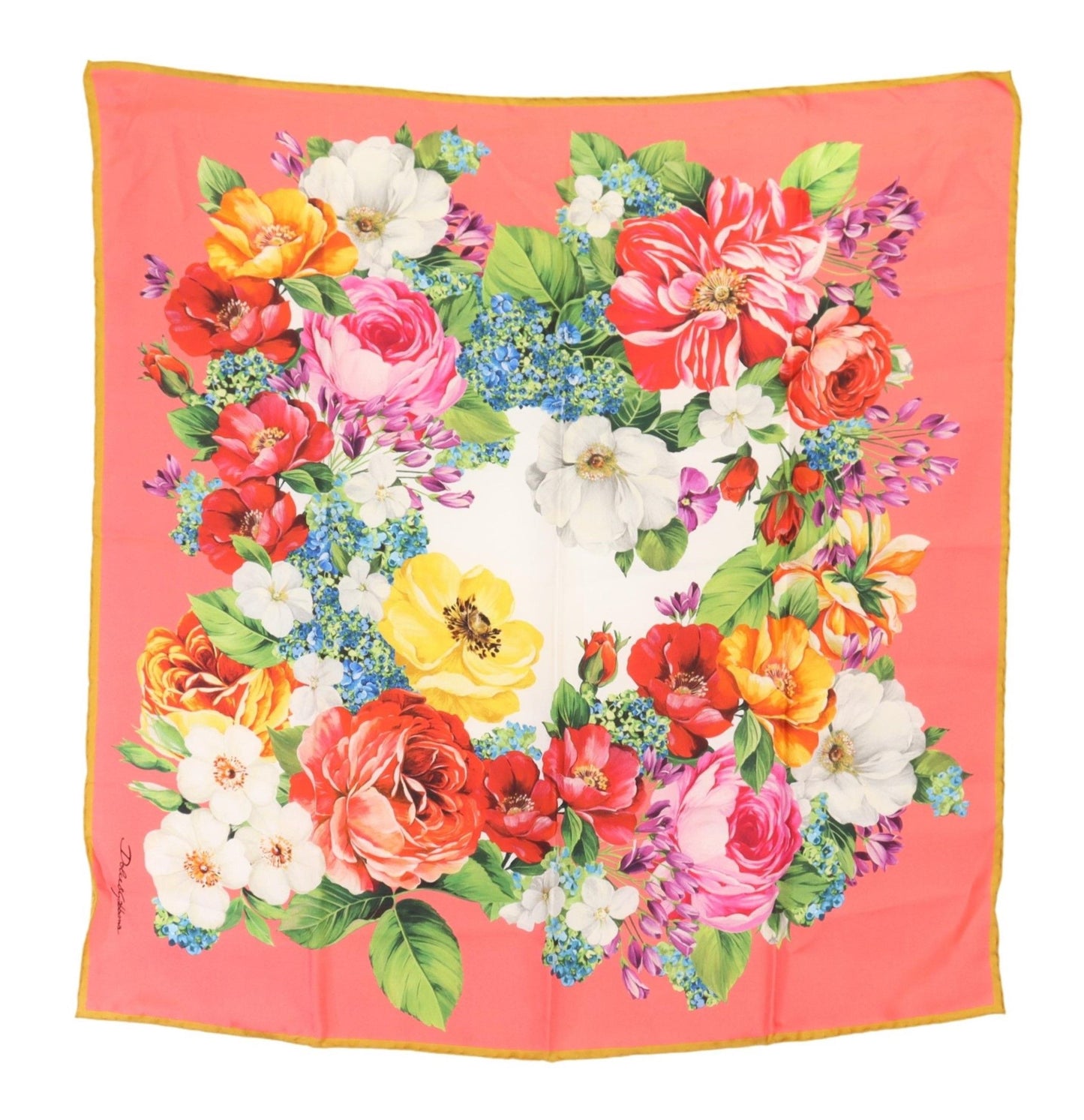 Floral Elegance Silk Square Scarf