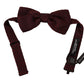 Maroon Silk Bow Tie with Dotted Pattern