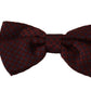 Maroon Silk Bow Tie with Dotted Pattern