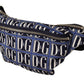 Chic Blue Logo Mania Fanny Belt Bag