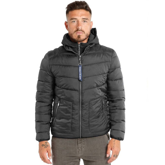Gray Nylon Men Jacket