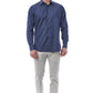 Blue Cotton Men Shirt