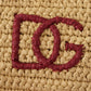 Chic Beige Raffia Tote with Maroon Accents