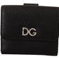 Crystal Embellished Black Leather Wallet