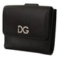Crystal Embellished Black Leather Wallet
