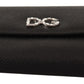 Crystal Embellished Black Leather Wallet