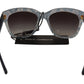 Elegant Lace-Embellished Blue Sunglasses