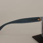 Elegant Lace-Embellished Blue Sunglasses
