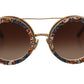 Elegant Gold-Tinted Clip-On Sunglasses