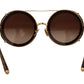 Elegant Gold-Tinted Clip-On Sunglasses