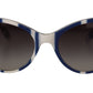 Elegant Blue & White Women's Sunglasses
