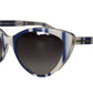 Elegant Blue & White Women's Sunglasses