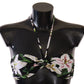 Elegant Lilies Print Bikini Top