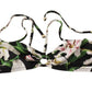 Elegant Lilies Print Bikini Top