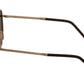 Elegant Gold-Black Gradient Men's Sunglasses