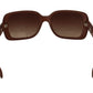 Chic Rectangular Brown Gradient Sunglasses