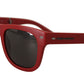 Elegant Red Full-Frame Designer Sunglasses