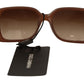Chic Rectangular Brown Gradient Sunglasses