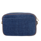 Jet Set Large East West Indigo Denim Zip Chain Crossbody Bag Purse