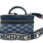 Jet Set Medium Navy Multi Jacquard Canvas Zip Trunk Crossbody Bag
