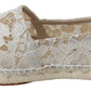 Elegant Beige Espadrilles Flat Shoes
