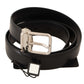Elegant Black Leather Dress Belt